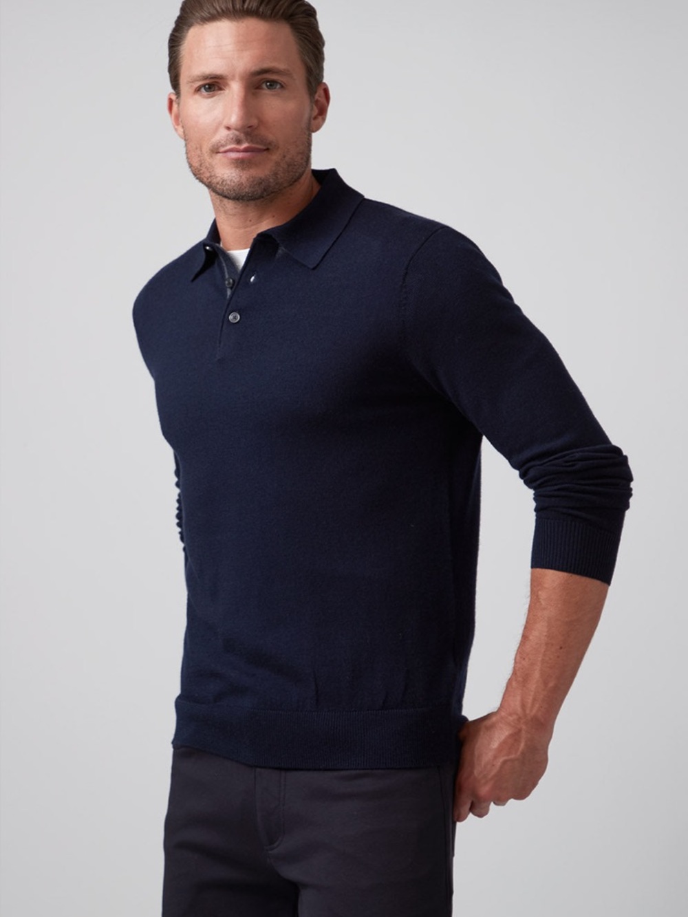 RAFFI THE LOGAN EXTRA FINE MERINO WOOL POLO